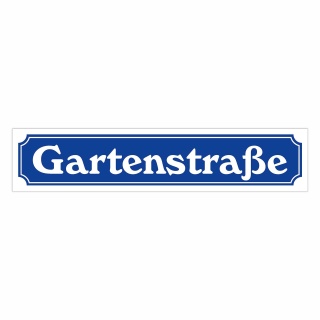 Straßenschild "Gartenstraße" – Hochwertiges Schild für den Außenbereich 52 x 11 cm