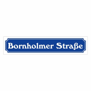 Straßenschild "Bornholmer Straße" – Hochwertiges Schild für den Außenbereich 52 x 11 cm