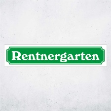 Straßenschild "Rentnergarten" –...