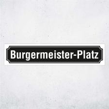 Straßenschild "Burgermeister-Platz"...
