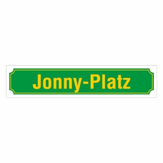 Straßenschild "Jonny-Platz" – Hochwertiges Schild für den Außenbereich 52 x 11 cm