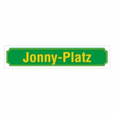 Straßenschild "Jonny-Platz" –...