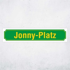 Straßenschild "Jonny-Platz" –...
