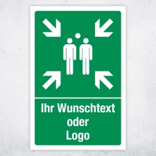 Schild Sammelstelle Sammelplatz Sammelpunkt Wunschtext...