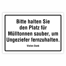 "Bitte halten Sie den Platz für Mülltonnen...