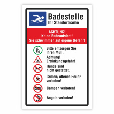 "Badestelle – Sicherheitshinweise für...
