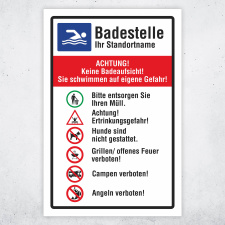 "Badestelle – Sicherheitshinweise für...