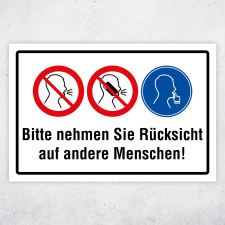 "Bitte nehmen Sie Rücksicht auf andere – Lärmschutz Schild" – Hochwertiges Schild für den Außenbereich 3 mm Alu-Verbund 300 x 200 mm