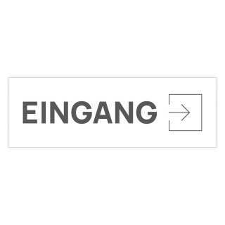 Schild "Eingang rechts"  –  Hochwertiges Hinweisschild im modernen Design für den Außenbereich 3 mm Alu-Verbund 30 x 10 cm