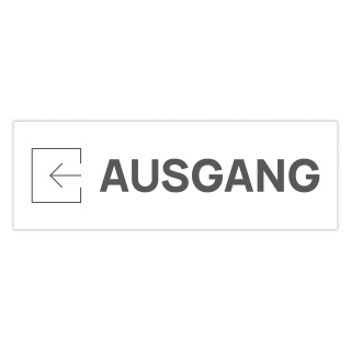 Schild "Ausgang links"  –  Hochwertiges Hinweisschild im modernen Design für den Außenbereich 3 mm Alu-Verbund 30 x 10 cm