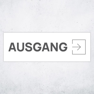 Schild "Ausgang rechts"  –  Hochwertiges Hinweisschild im modernen Design für den Außenbereich 3 mm Alu-Verbund 30 x 10 cm