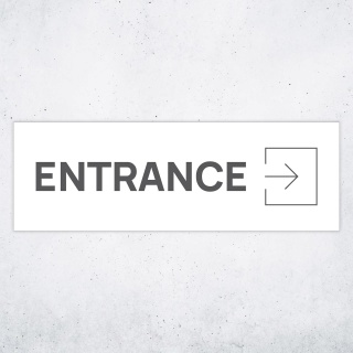Schild "Entrance rechts"  –  Hochwertiges Hinweisschild im modernen Design für den Außenbereich 3 mm Alu-Verbund 30 x 10 cm