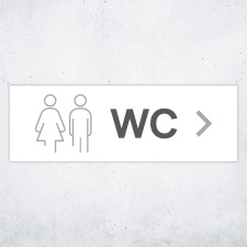 Schild "WC rechts"  –  Hochwertiges...