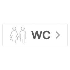 Schild "WC rechts"  –  Hochwertiges...