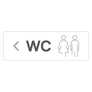 Schild "WC links"  –  Hochwertiges Hinweisschild im modernen Design für den Außenbereich 3 mm Alu-Verbund 30 x 10 cm