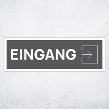 Schild "Eingang rechts grau hinterlegt"...