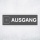 Schild "Ausgang links grau hinterlegt"  –  Hochwertiges Hinweisschild im modernen Design für den Außenbereich 3 mm Alu-Verbund 30 x 10 cm