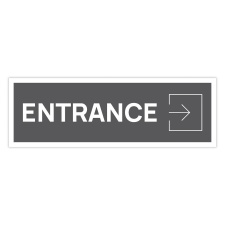 Schild "Entrance rechts grau hinterlegt"...