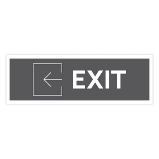 Schild "EXIT links grau hinterlegt"  –  Hochwertiges Hinweisschild im modernen Design für den Außenbereich 3 mm Alu-Verbund 30 x 10 cm
