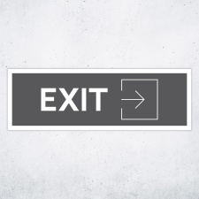 Schild "EXIT rechts grau hinterlegt"  –...