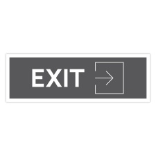 Schild "EXIT rechts grau hinterlegt"  –...