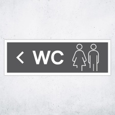 Schild "WC links grau hinterlegt"  –...