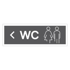 Schild "WC links grau hinterlegt"  –...