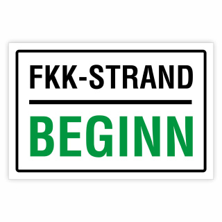 FKK-Strand Beginn – Hochwertiges Aluverbund-Schild für den Außenbereich