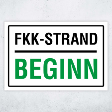 FKK-Strand Beginn – Hochwertiges Aluverbund-Schild...