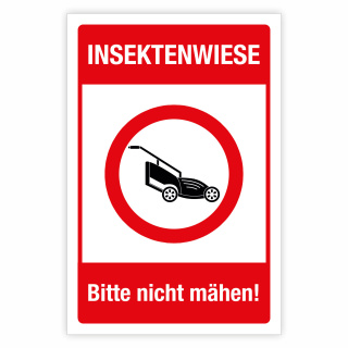 Insektenwiese – Bitte nicht mähen – Hochwertiges Aluverbund-Schild für den Außenbereich