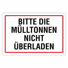 Bitte die Mülltonnen nicht überladen –...