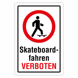 Skateboardfahren verboten – Hochwertiges Aluverbund-Schild für den Außenbereich