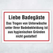 Hinweis für Badegäste – Hochwertiges...
