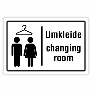 Umkleide / Changing Room – Hochwertiges Aluverbund-Schild für den Außenbereich