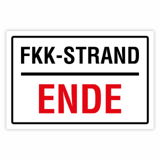 FKK-Strand Ende – Hochwertiges Schild für den Außenbereich 3 mm Alu-Verbund 450 x 300 mm
