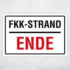 FKK-Strand Ende – Hochwertiges Schild für den Außenbereich 3 mm Alu-Verbund 450 x 300 mm