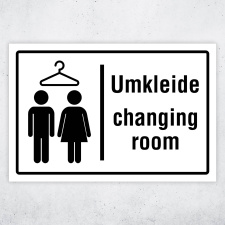 Umkleide / Changing Room – Hochwertiges Schild für den Außenbereich 3 mm Alu-Verbund 450 x 300 mm