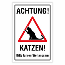 Achtung Katzen – Hochwertiges Schild für den...