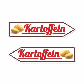 Pfeilschild „Kartoffeln“ – Hochwertiges Schild für den Außenbereich 3 mm Alu-Verbund in Pfeilform