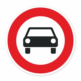 Schild „Verbot für Kraftfahrzeuge“ – Alu-Verbund 3 mm rund (∅30 cm / ∅40 cm)