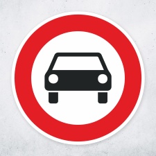 Schild „Verbot für Kraftfahrzeuge“...