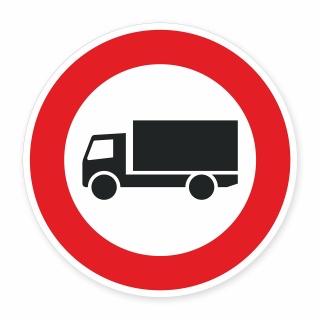 Schild „Durchfahrtsverbot für LKW“ – Alu-Verbund 3 mm rund (Ø30 cm / Ø40 cm)