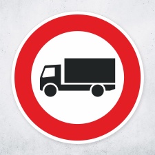 Schild „Durchfahrtsverbot für LKW“ – Alu-Verbund 3 mm rund (Ø30 cm)
