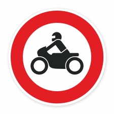 Schild „Verbot für Motorräder“...