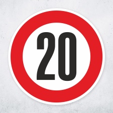 Schild „Zulässige Höchstgeschwindigkeit...
