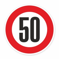 Schild „Zulässige Höchstgeschwindigkeit...