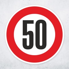 Schild „Zulässige Höchstgeschwindigkeit...