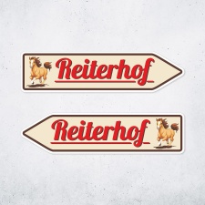 Pfeilschild "Reiterhof" – Hochwertiges...