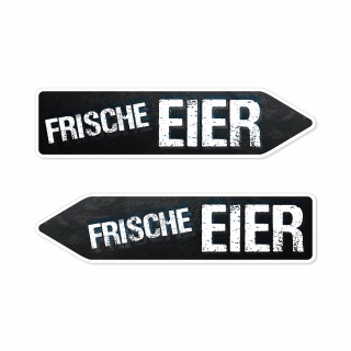 Pfeilschild "Frische Eier" – Hochwertiges Schild für den Außenbereich 3 mm Alu-Verbund in Pfeilform
