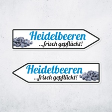 Pfeilschild "Heidelbeeren …frisch...